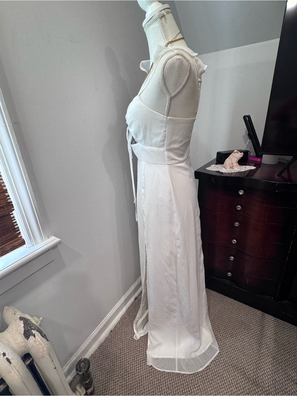 Lulu's White Backless Maxi Dress with Ruffle Straps - Picture 3 of 10